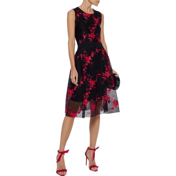 Maje Dresses & Skirts - Maje Rudio Robe Embroidered Tulle Dress